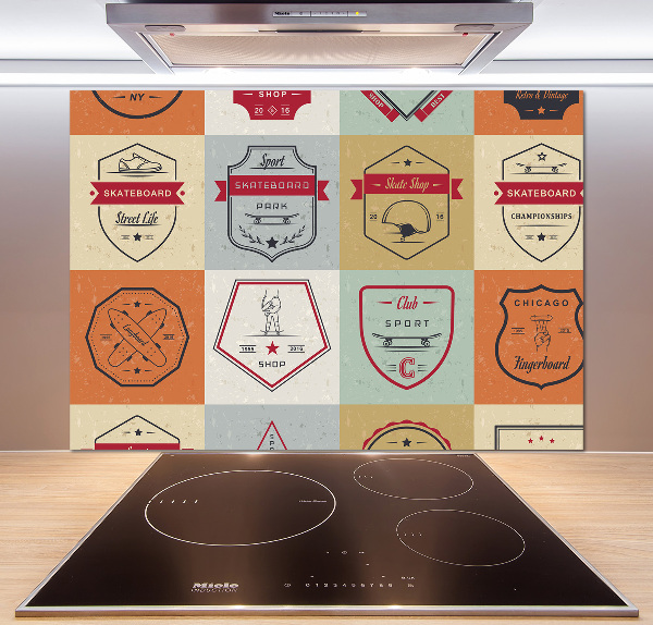 Platte für Küchenrückwand Skateboard-Schilder