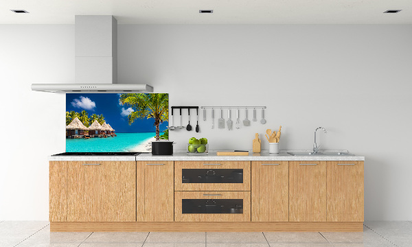 Glasrückwand für die küche Bungalows auf den Malediven