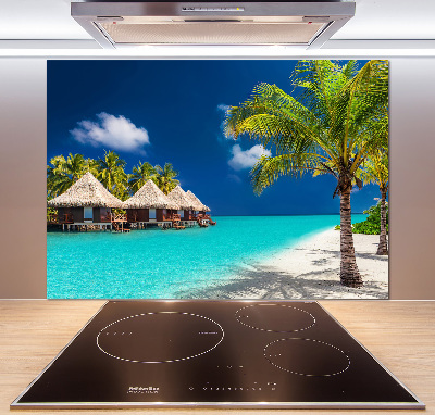 Glasrückwand für die küche Bungalows auf den Malediven