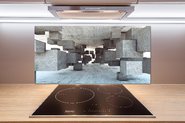 Platte für Küchenrückwand Würfel aus Beton