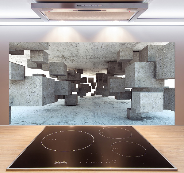 Platte für Küchenrückwand Würfel aus Beton