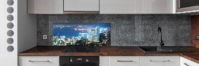 Platte für Küchenrückwand Hongkong bei Nacht