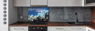 Platte für Küchenrückwand Hongkong bei Nacht