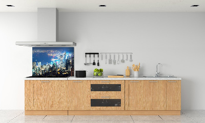 Platte für Küchenrückwand Hongkong bei Nacht