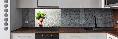 Platte für Küchenrückwand Tomaten und Basilikum