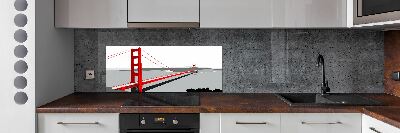Glasrückwand für die küche San Francisco Brücke