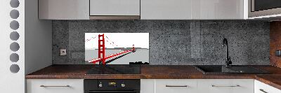 Glasrückwand für die küche San Francisco Brücke
