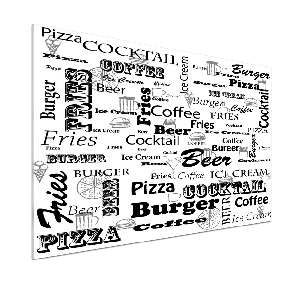 Glasrückwand für die küche Speisekarte