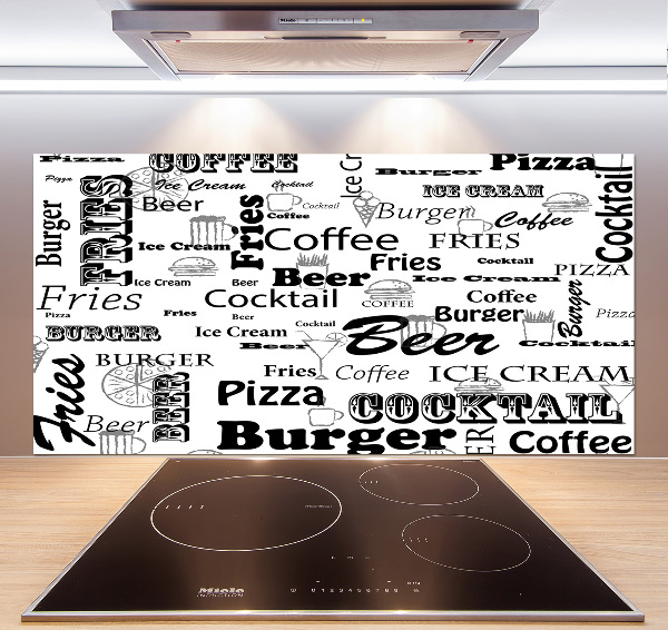 Glasrückwand für die küche Speisekarte