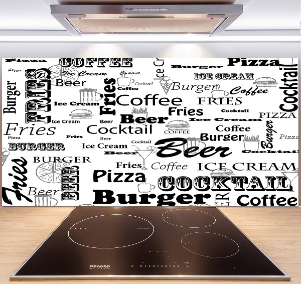 Glasrückwand für die küche Speisekarte