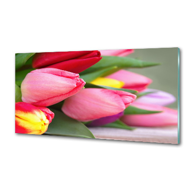 Küchen wandpaneel Bunte Tulpen