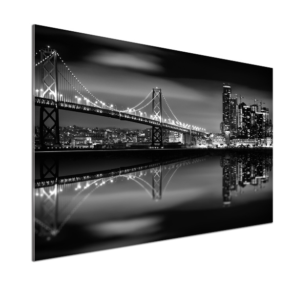 Glasrückwand für die küche San Francisco bei Nacht