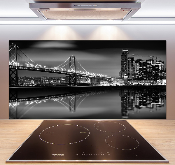 Glasrückwand für die küche San Francisco bei Nacht