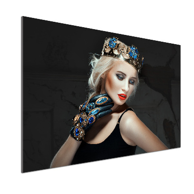 Glasrückwand für die küche Frau mit Krone