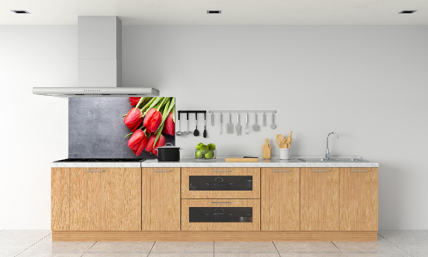 Küchen wandpaneel Rote Tulpen