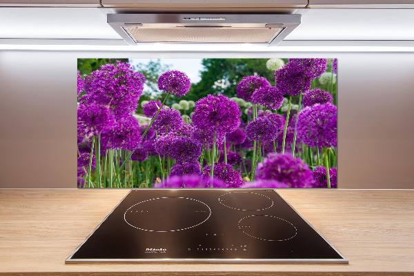 Glasrückwand für die küche Knoblauchblüten