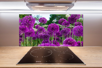 Glasrückwand für die küche Knoblauchblüten