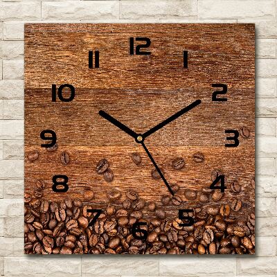 Wanduhr quadratisch Kaffeebohnen