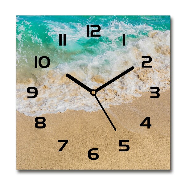 Wanduhr modern quadratisch Strand und Meer