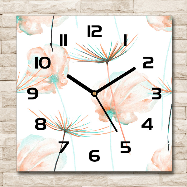 Wanduhr modern quadratisch Löwenzahn