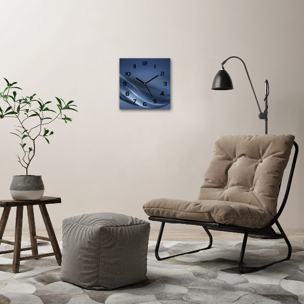 Wanduhr modern quadratisch Graue Welle