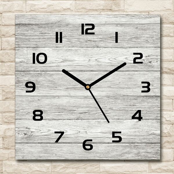 Wanduhr modern quadratisch Holzhintergrund