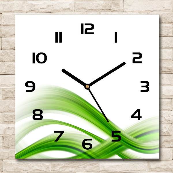 Wanduhr modern quadratisch Abstrakte Welle