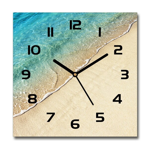 Wanduhr modern quadratisch Eine Welle am Strand