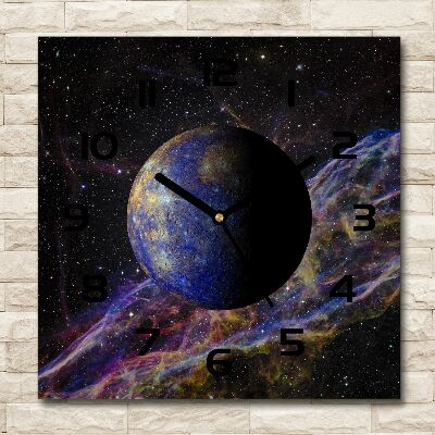 Wanduhr modern quadratisch Quecksilber