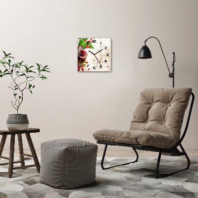 Wanduhr quadratisch Himbeermarmelade