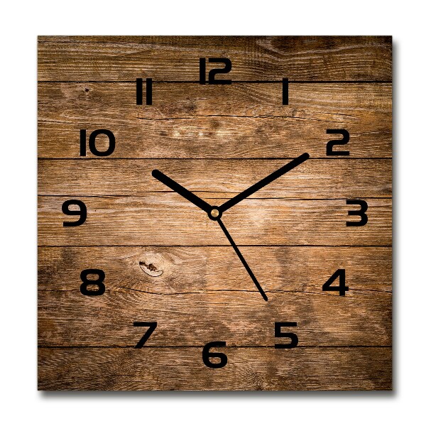 Wanduhr modern quadratisch Holzhintergrund