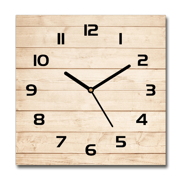 Wanduhr modern quadratisch Holzhintergrund