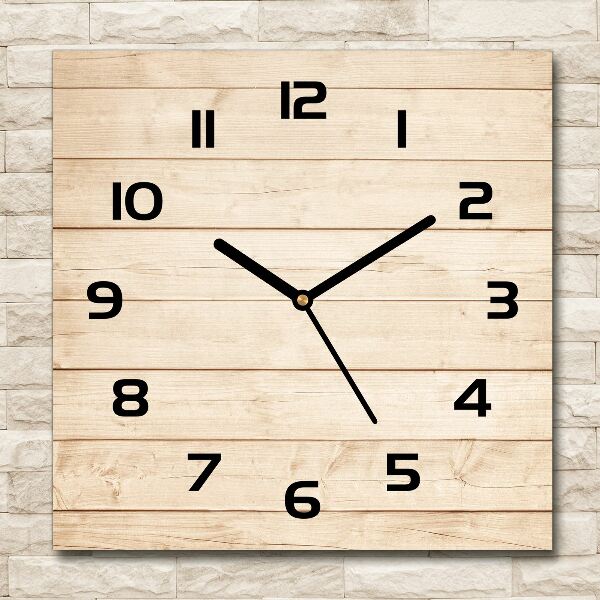 Wanduhr modern quadratisch Holzhintergrund