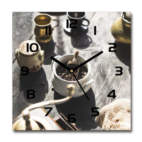 Wanduhr quadratisch Kaffeemühle
