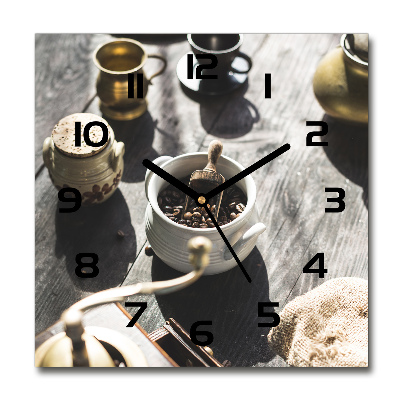 Wanduhr quadratisch Kaffeemühle