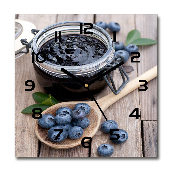 Wanduhr modern quadratisch Blaubeermarmelade