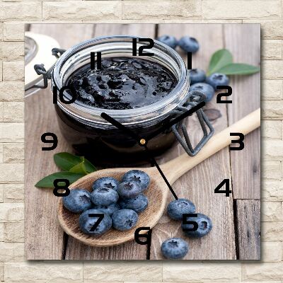 Wanduhr modern quadratisch Blaubeermarmelade
