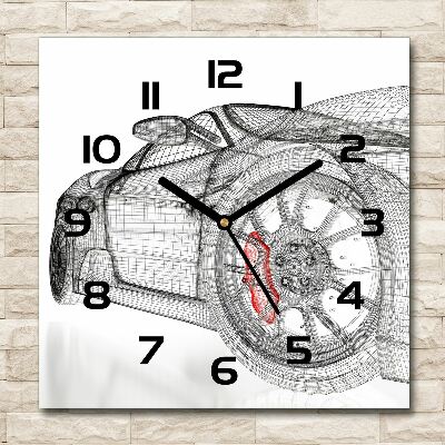 Wanduhr modern quadratisch Auto-Netz