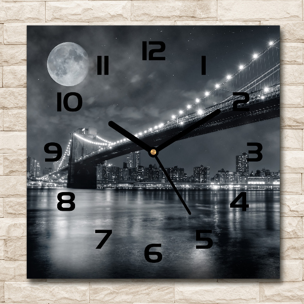 Wanduhr quadratisch Brooklyn Bridge
