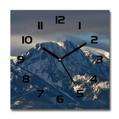 Wanduhr modern quadratisch Giewont im Winter