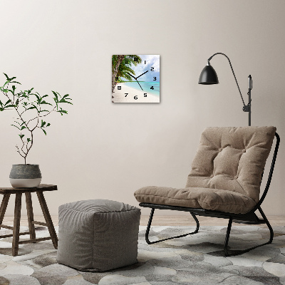 Wanduhr quadratisch Tropischer Strand