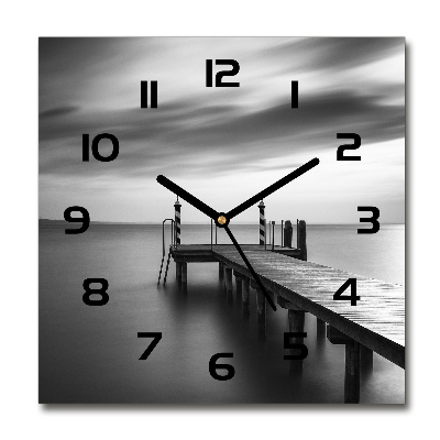 Wanduhr modern quadratisch Pier am See