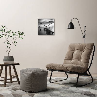 Wanduhr modern quadratisch Pier am See