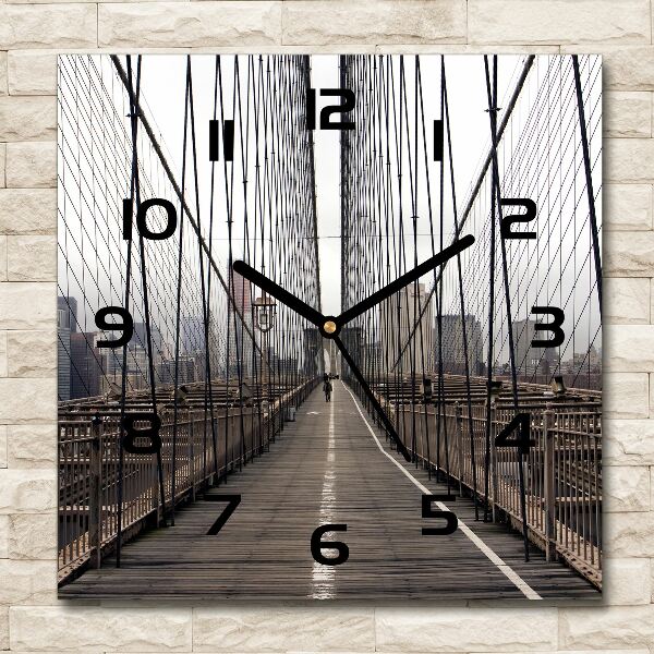Wanduhr quadratisch Brooklyn Bridge