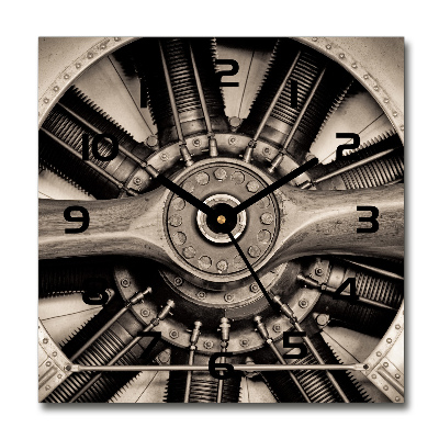Wanduhr quadratisch Flugzeugmotor