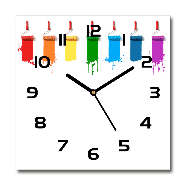 Wanduhr quadratisch Farbrollen