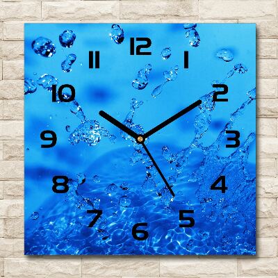 Wanduhr modern quadratisch Wassertropfen
