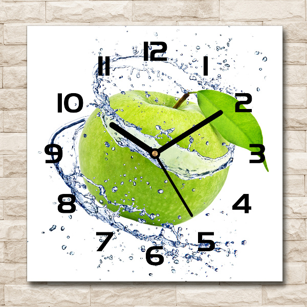 Wanduhr quadratisch Grüner Apfel