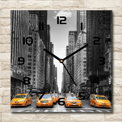 Wanduhr modern quadratisch New Yorker Taxis