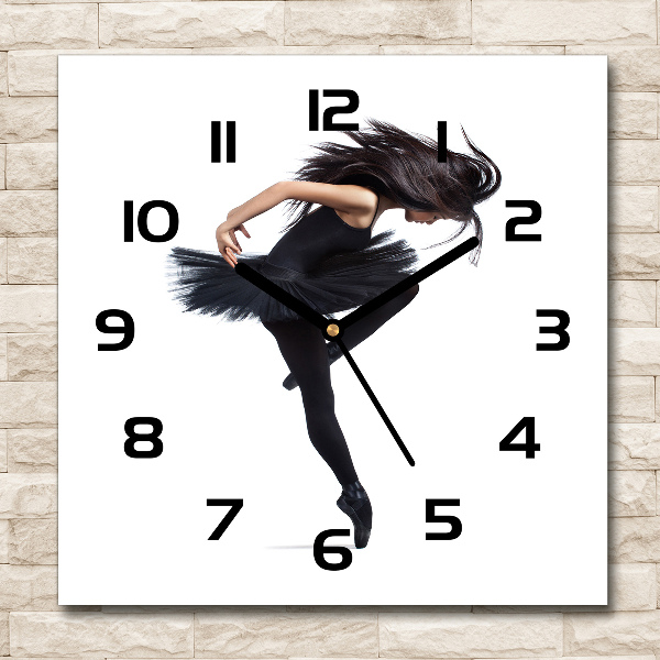 Wanduhr quadratisch Ballerina
